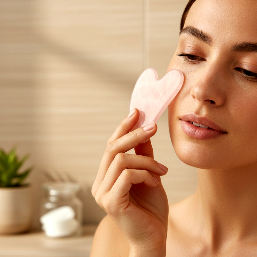 Le Rituel Signature
Brosse nettoyante visage électrique & gua sha – routine complète